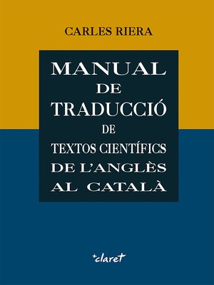 cover image of Manual de traducció de textos científics de l'anglès al català